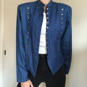Vintage 90s Cactus Flower Denim Jacket. Size XL. Looks barely worn!